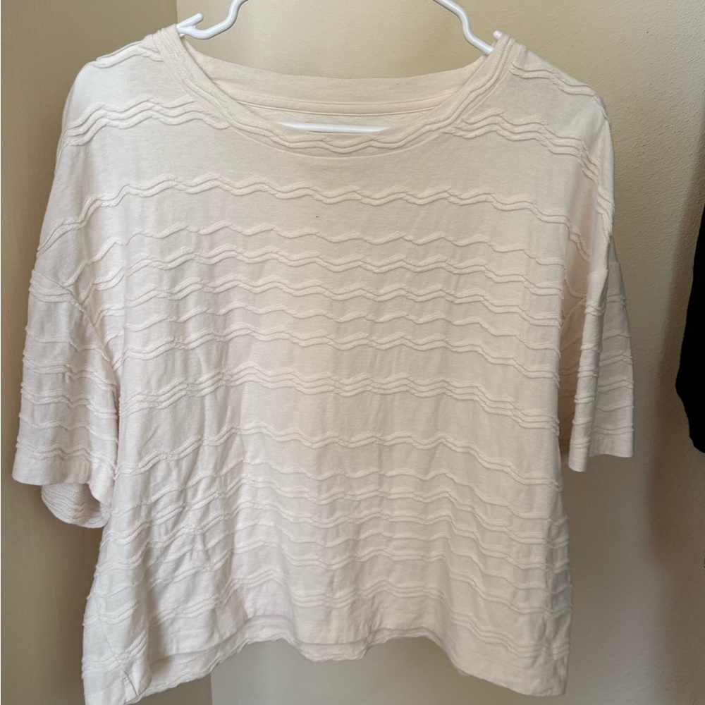 Madewell Cream Textured Blouse